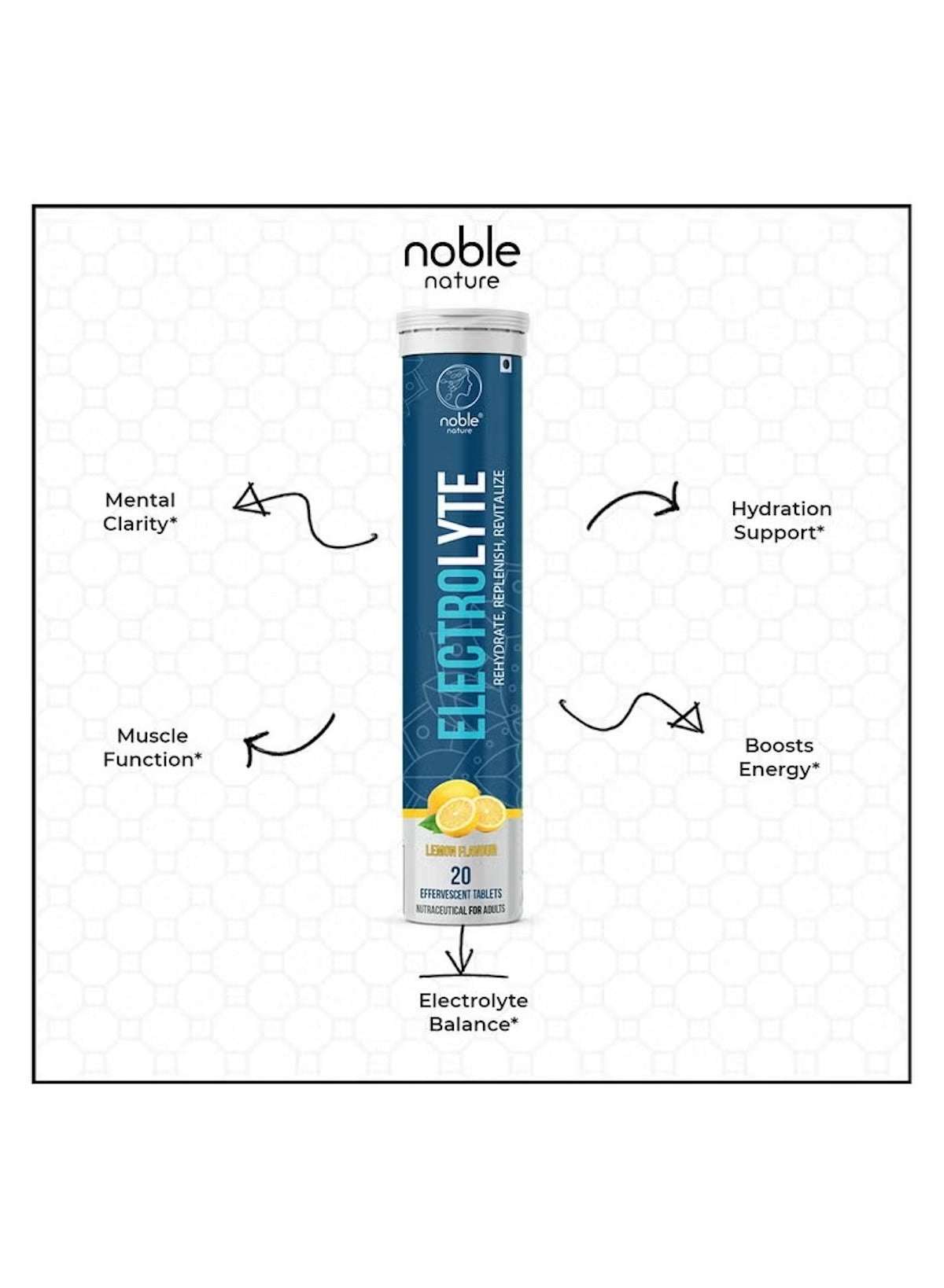 Noble Nature Electrolyte Tablets Lemon Flavor for hydration support and energy boost Noble Nature Electrolyte Tablets Lemon Flavor for hydration support and energy boost