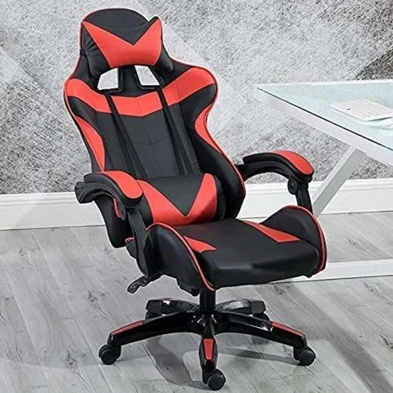 Huitich black and red office chair for long hours support with ergonomic design and adjustable armrests Huitich black and red office chair for long hours support with ergonomic design and adjustable armrests