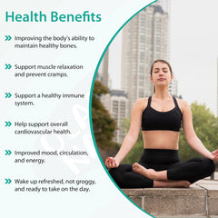 Oladole Natural magnesium 400mg supplement UAE label listing health benefits beside a woman meditating outdoors in a city park Oladole Natural magnesium 400mg supplement UAE label listing health benefits beside a woman meditating outdoors in a city park