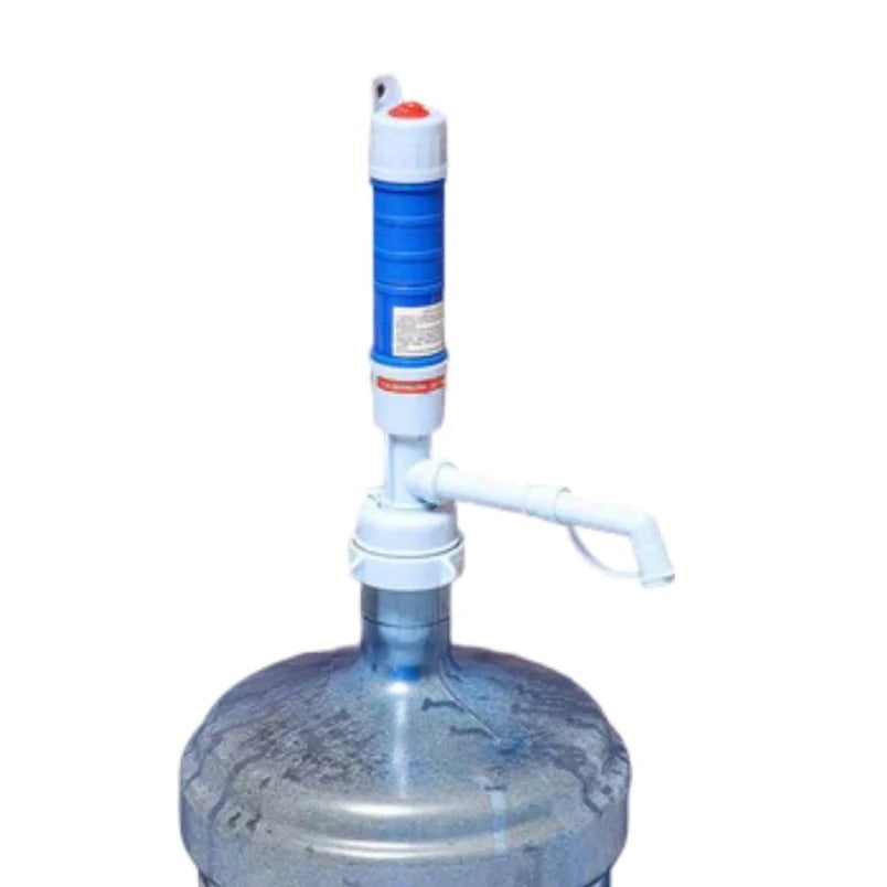 Huitich portable water dispenser for bottles with blue and white water pump on large water container Huitich portable water dispenser for bottles with blue and white water pump on large water container