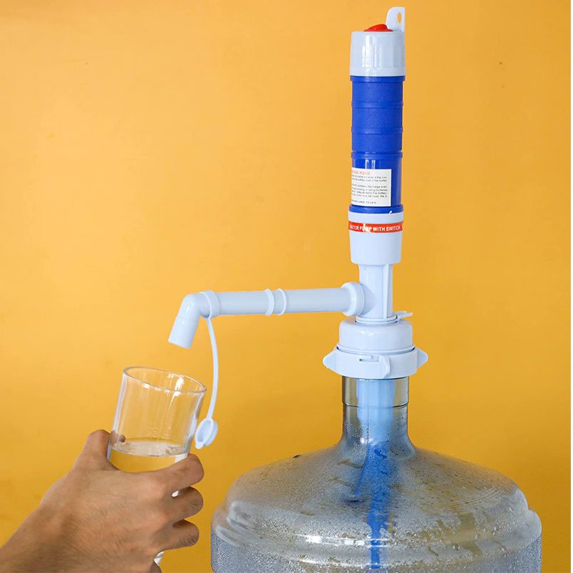 Huitich portable water dispenser for bottles attached to large water container with hand filling glass Huitich portable water dispenser for bottles attached to large water container with hand filling glass