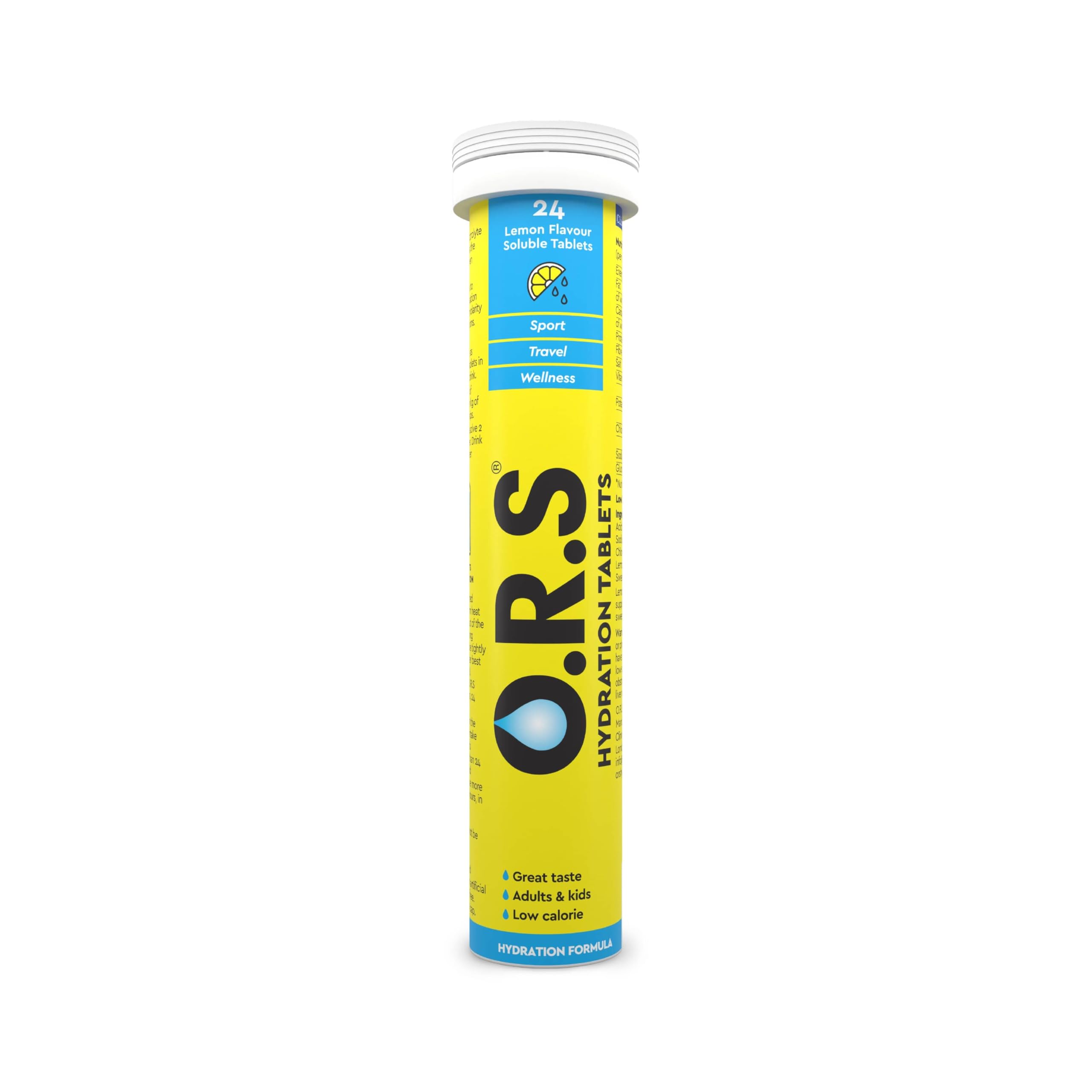 ORS hydration tablets lemon flavor effervescent tube 24 tablets for sport travel and wellness ORS hydration tablets lemon flavor effervescent tube 24 tablets for sport travel and wellness