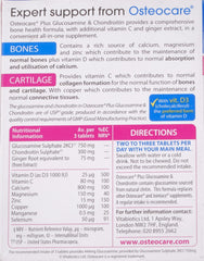 Osteocare box front showing ingredients and directions Vitabiotics joint support supplement 60 tablets Osteocare box front showing ingredients and directions Vitabiotics joint support supplement 60 tablets