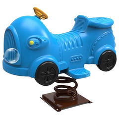 Huitich outdoor baby car spring rider in blue with a fun design for playgrounds and outdoor play areas Huitich outdoor baby car spring rider in blue with a fun design for playgrounds and outdoor play areas