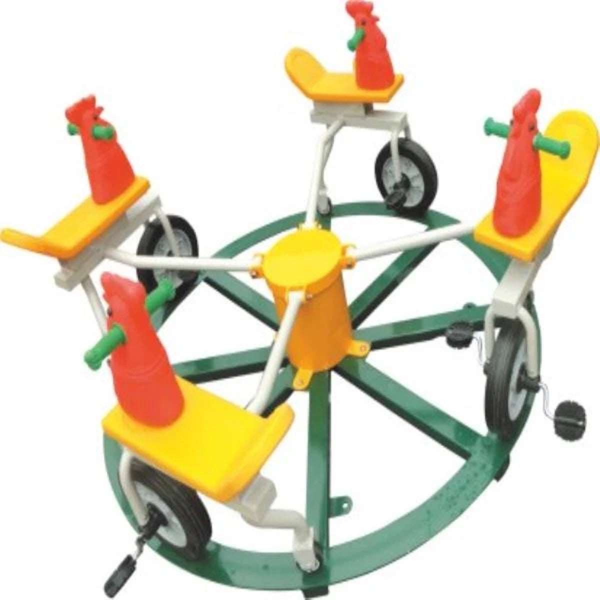 Huitich outdoor merry go round playset with colorful seats and safety handles for children Huitich outdoor merry go round playset with colorful seats and safety handles for children