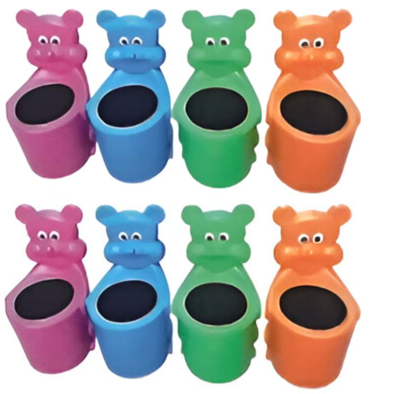 Huitich colorful outdoor playground trash bin set shaped like cartoon animals for kids area Huitich colorful outdoor playground trash bin set shaped like cartoon animals for kids area