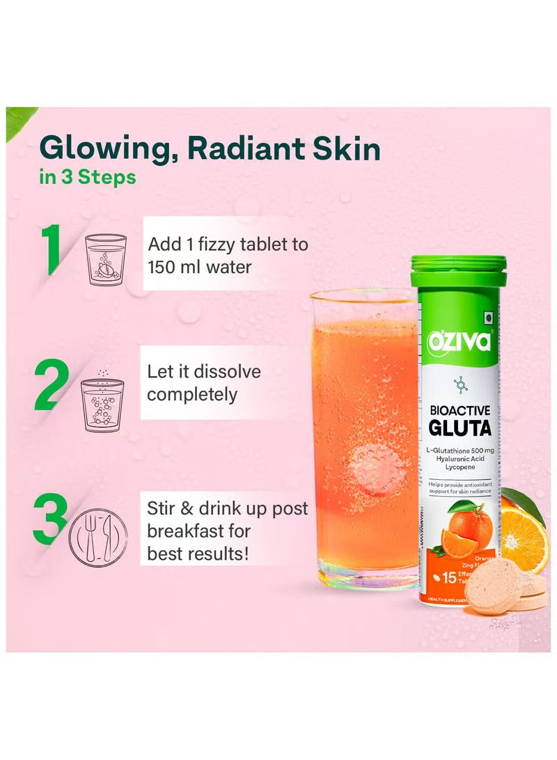 OZiva Bioactive Gluta Fizzy Tablets for Skin Glow dissolving in water for radiant skin OZiva Bioactive Gluta Fizzy Tablets for Skin Glow dissolving in water for radiant skin
