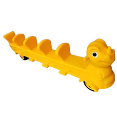 Huitich yellow plastic train toy for kids with multiple seats and animal design for playground use Huitich yellow plastic train toy for kids with multiple seats and animal design for playground use