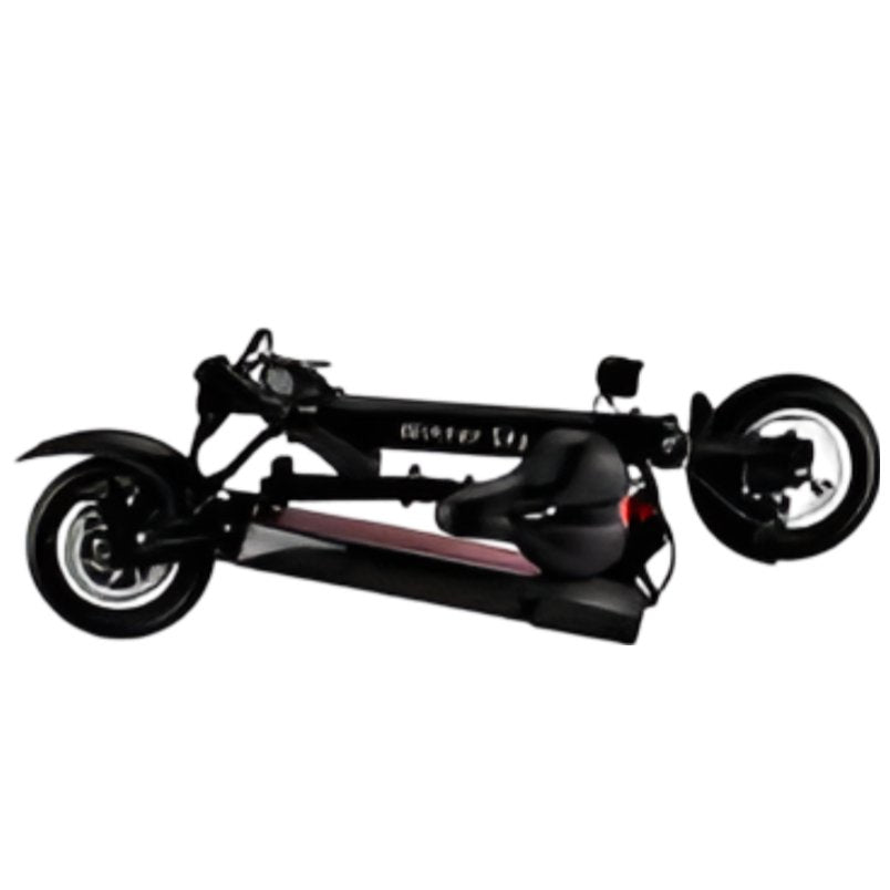 Winner sky red electric scooter with seat folded for compact storage and portability Winner sky red electric scooter with seat folded for compact storage and portability