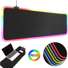 Huitich RGB gaming mouse pad with extended size and customizable colorful LED lighting Huitich RGB gaming mouse pad with extended size and customizable colorful LED lighting