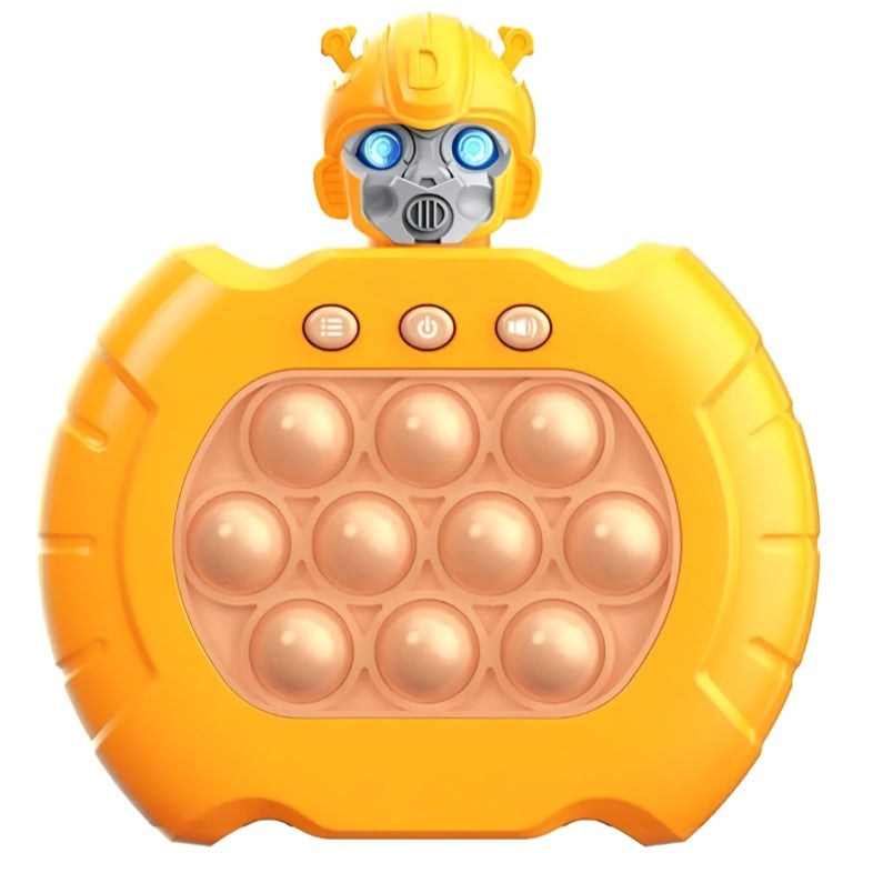 Huitich robot pop fidget toy in yellow with round pop bubbles and robot head design Huitich robot pop fidget toy in yellow with round pop bubbles and robot head design