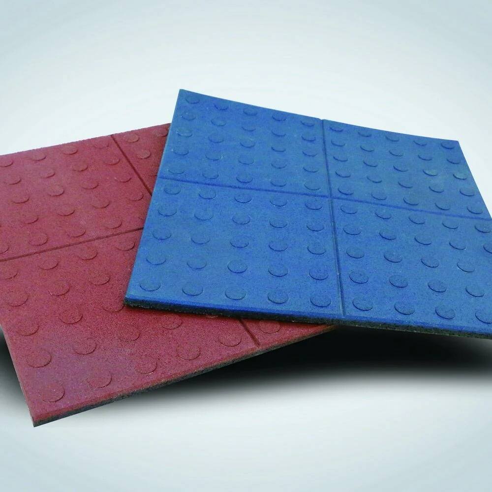 Huitich rubber outdoor play mat for kids in red and blue with textured surface for safety Huitich rubber outdoor play mat for kids in red and blue with textured surface for safety