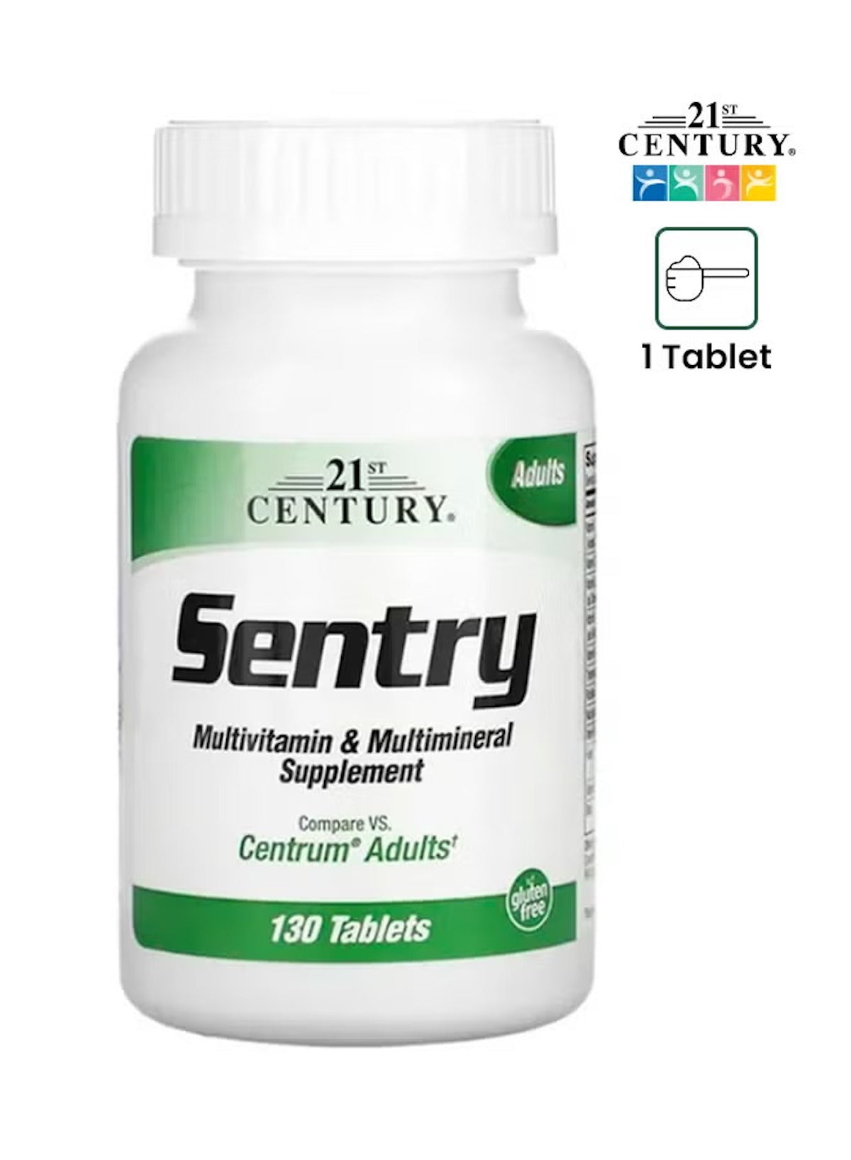 21st Century Sentry multivitamin tablets 130 count bottle for daily nutritional support 21st Century Sentry multivitamin tablets 130 count bottle for daily nutritional support