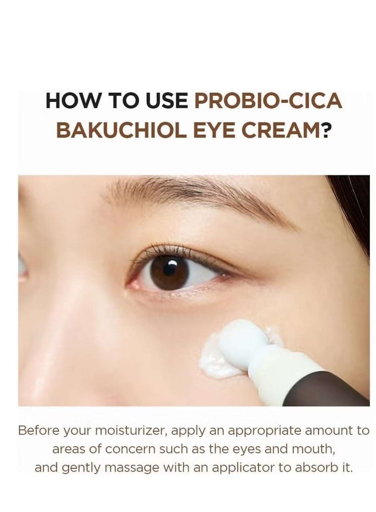 Applying SKIN1004 Centella bakuchiol eye cream under the eye area for effective hydration and anti-aging benefits Applying SKIN1004 Centella bakuchiol eye cream under the eye area for effective hydration and anti-aging benefits