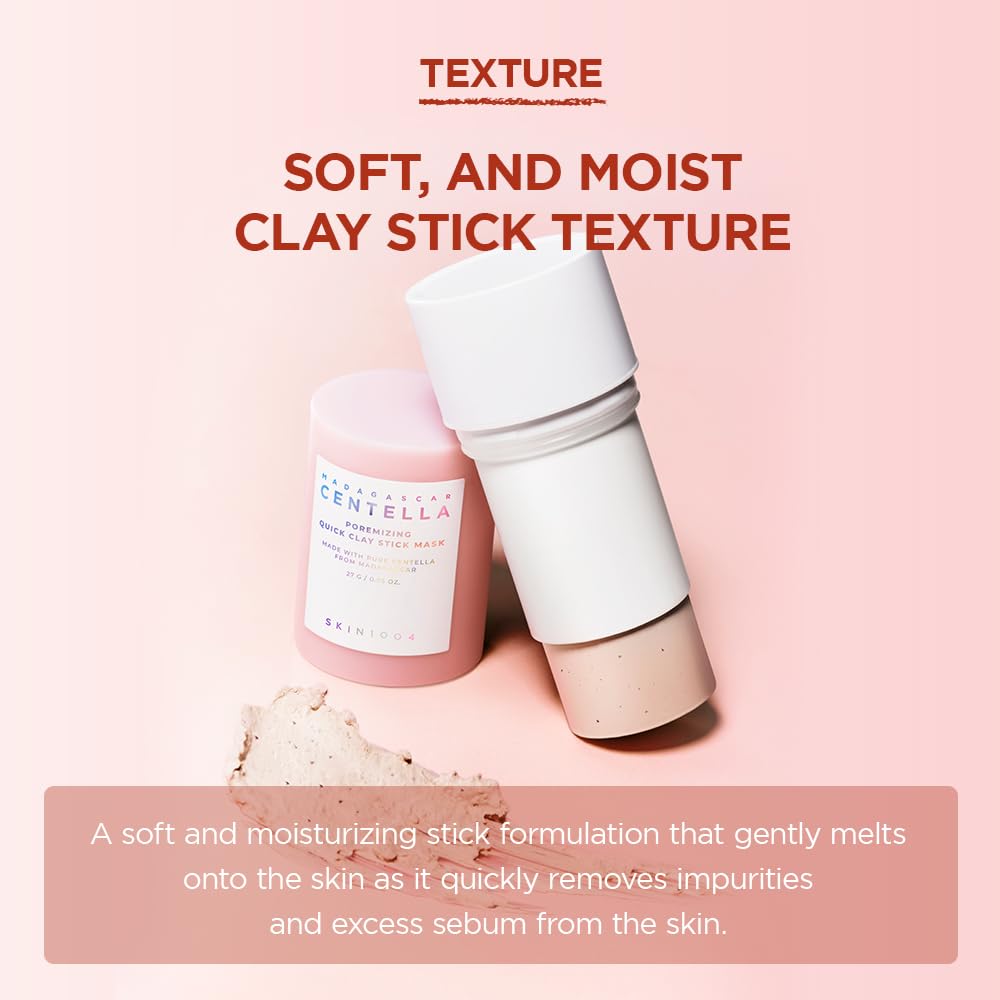 Soft and moist pore minimizing face mask stick with clay texture by SKIN1004 for gentle skin cleansing Soft and moist pore minimizing face mask stick with clay texture by SKIN1004 for gentle skin cleansing