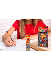 Kids deluxe stationery set featuring Spider-Man pencils and colorful crayons for creative fun Kids deluxe stationery set featuring Spider-Man pencils and colorful crayons for creative fun