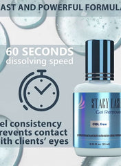 Stacy Lash eyelash extension glue remover gel with fast dissolving speed in a 0.51 oz bottle Stacy Lash eyelash extension glue remover gel with fast dissolving speed in a 0.51 oz bottle
