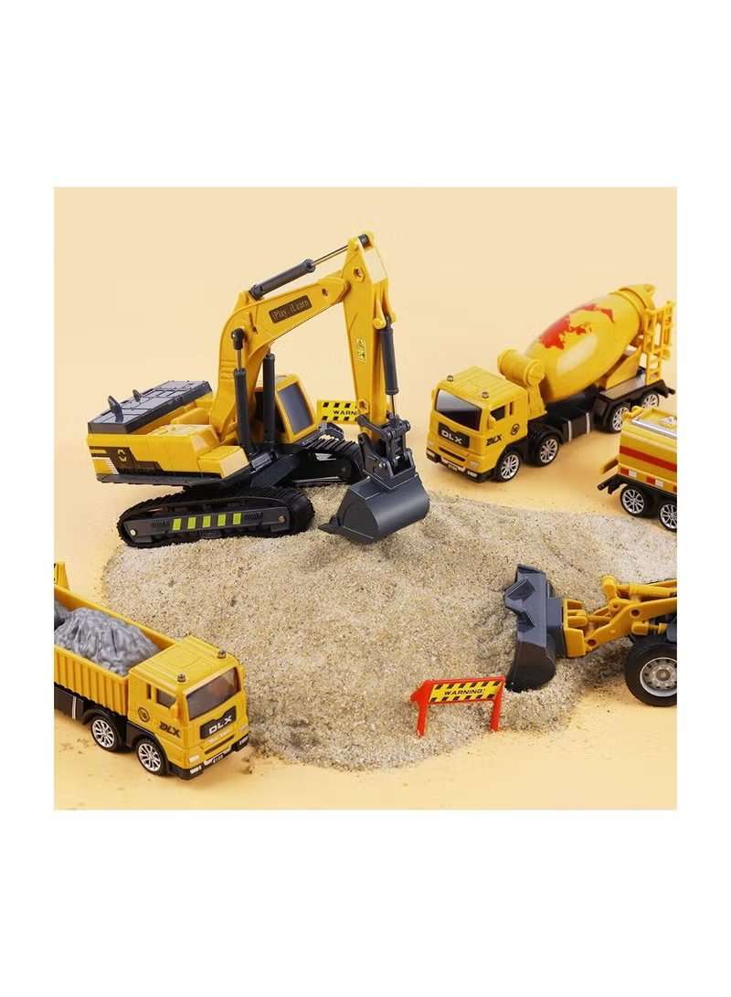 Huitich engineering construction vehicle set with yellow trucks and excavator on sand, STEM educational toys for kids Huitich engineering construction vehicle set with yellow trucks and excavator on sand, STEM educational toys for kids