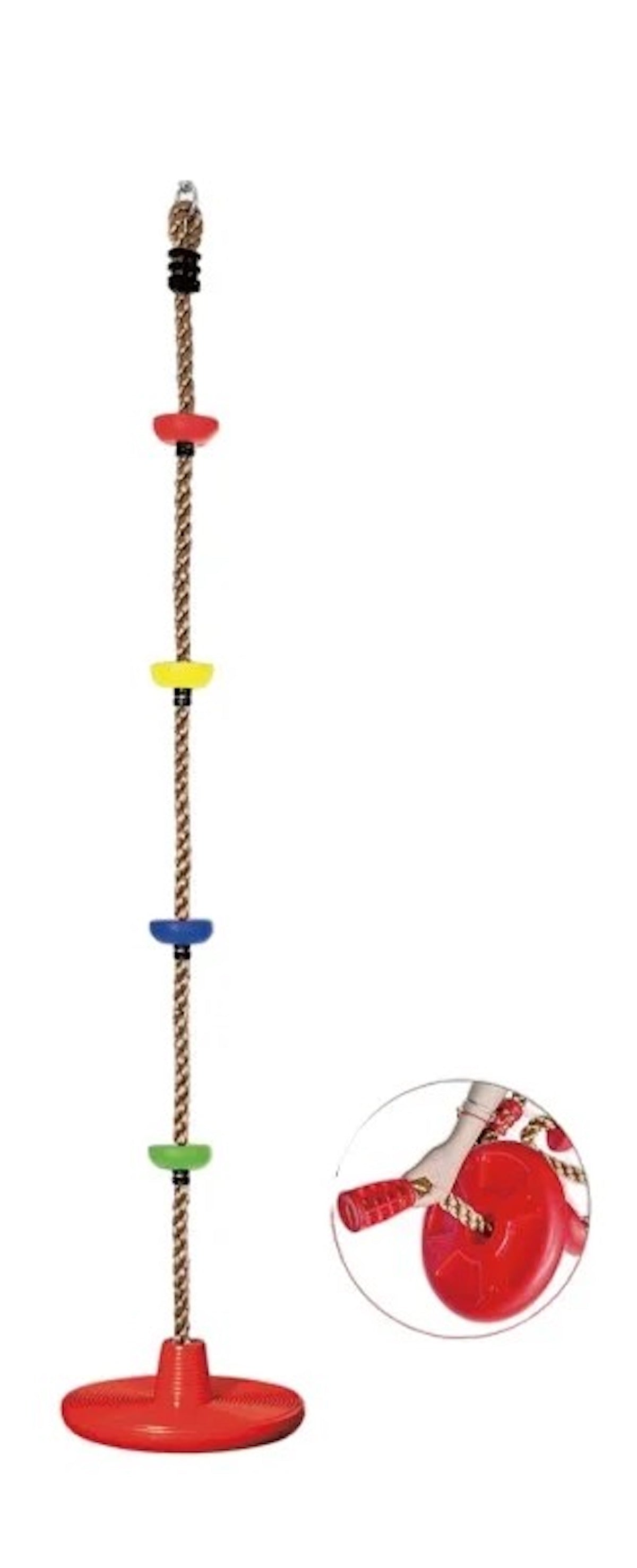 Huitich swing climbing rope for kids with colorful plastic rings and sturdy base for outdoor play Huitich swing climbing rope for kids with colorful plastic rings and sturdy base for outdoor play
