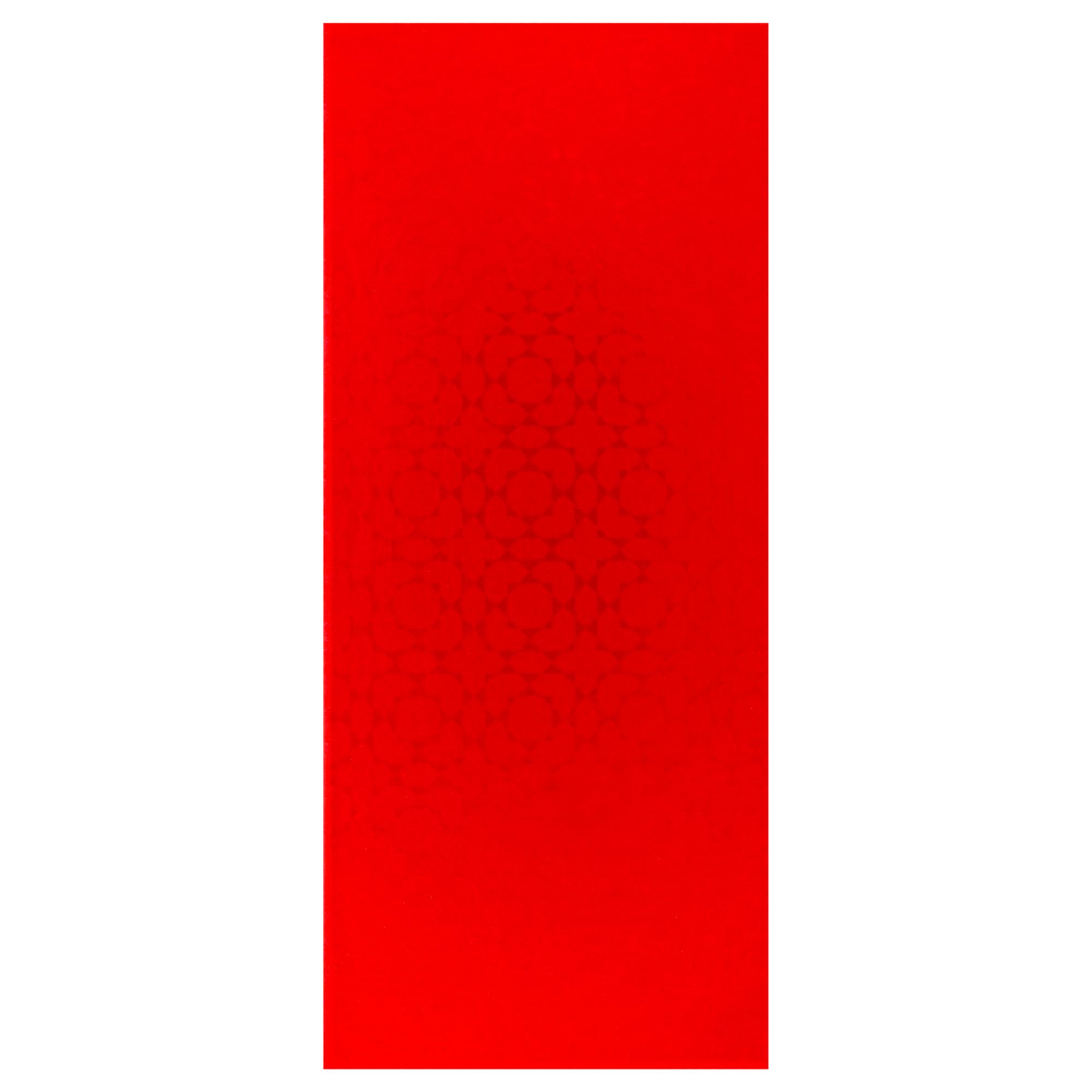 Red decorative box packaging for Swiss Arabian Layali Rouge perfume oil with subtle floral design Red decorative box packaging for Swiss Arabian Layali Rouge perfume oil with subtle floral design