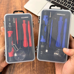Mumzar red and blue precision screwdriver set for electronics in plastic cases with pry tools and suction cups Mumzar red and blue precision screwdriver set for electronics in plastic cases with pry tools and suction cups