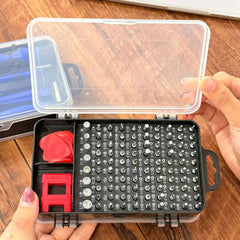 Mumzar precision screwdriver set for electronics with organized metal bits red pry tools in clear case Mumzar precision screwdriver set for electronics with organized metal bits red pry tools in clear case