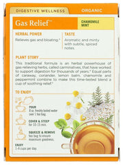 Traditional Medicinals Gas Relief Chamomile Mint box with herb illustrations and cup of tea herbal tea for bloating and gas Traditional Medicinals Gas Relief Chamomile Mint box with herb illustrations and cup of tea herbal tea for bloating and gas