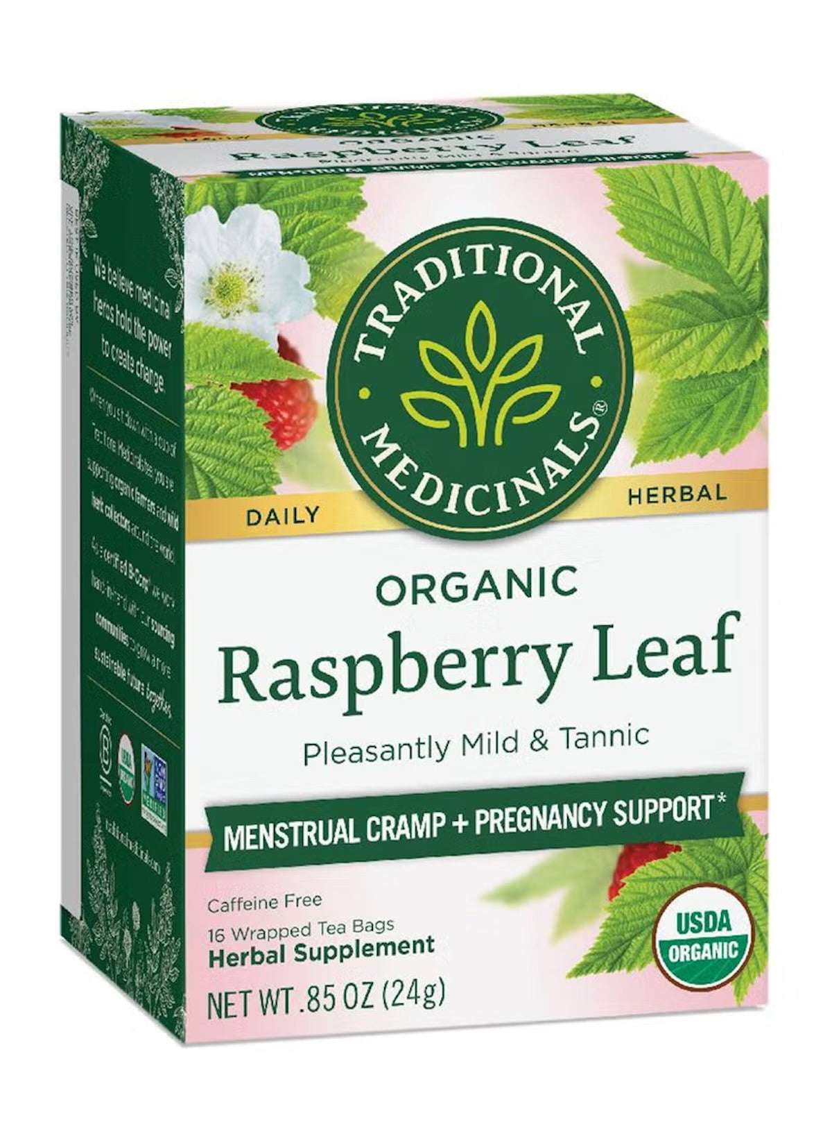 Traditional Medicinals Organic Raspberry Leaf Tea with 16 wrapped tea bags for menstrual cramp and pregnancy support Traditional Medicinals Organic Raspberry Leaf Tea with 16 wrapped tea bags for menstrual cramp and pregnancy support