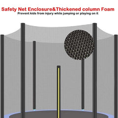Huitich trampoline with safety net featuring thickened columns and foam for enhanced protection while jumping Huitich trampoline with safety net featuring thickened columns and foam for enhanced protection while jumping