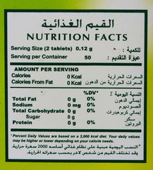 Tropicana Slim Stevia Sweetener Tablet nutrition facts label showing serving size 2 tablets 0.12 g and 0 kcal Tropicana Slim Stevia Sweetener Tablet nutrition facts label showing serving size 2 tablets 0.12 g and 0 kcal