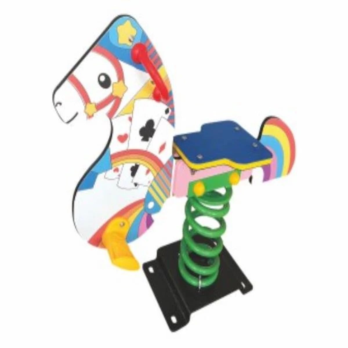 Huitich unicorn spring rider for kids featuring colorful designs and sturdy spring base Huitich unicorn spring rider for kids featuring colorful designs and sturdy spring base