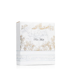 Unisex musk fragrance with deodorant Pure Musk in elegant white and gold decorative box Unisex musk fragrance with deodorant Pure Musk in elegant white and gold decorative box