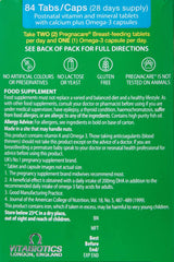 Vitabiotics Pregnacare breastfeeding supplements UAE postnatal vitamins 84 tabs with calcium and omega 3 back label Vitabiotics Pregnacare breastfeeding supplements UAE postnatal vitamins 84 tabs with calcium and omega 3 back label