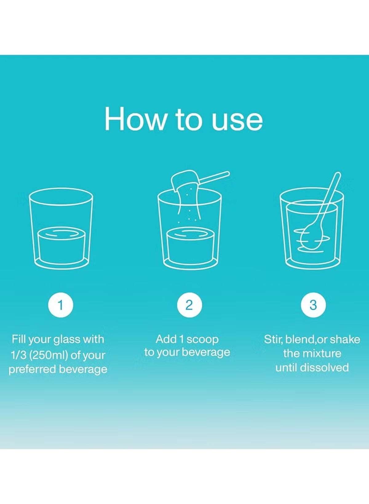 Instructions for using Vital Proteins marine collagen powder unflavored in three simple steps Instructions for using Vital Proteins marine collagen powder unflavored in three simple steps