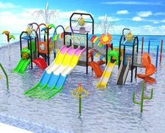 Huitich water playground with slides UAE featuring colorful slides and water spray features for kids Huitich water playground with slides UAE featuring colorful slides and water spray features for kids