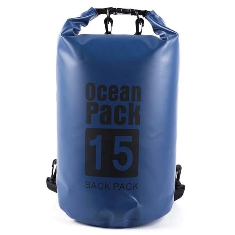 Huitich waterproof sport shoulder bag in blue with roll-top closure and 15-liter capacity Huitich waterproof sport shoulder bag in blue with roll-top closure and 15-liter capacity