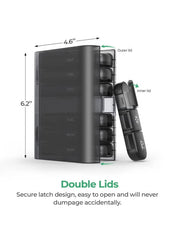 Generic weekly pill organizer 3 times a day with double lids and secure latch design for easy access. Generic weekly pill organizer 3 times a day with double lids and secure latch design for easy access.