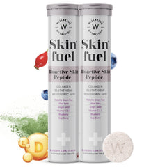 Wellbeing Nutrition Skin fuel twin tubes with effervescent tablet and berries skin radiance collagen supplement Wellbeing Nutrition Skin fuel twin tubes with effervescent tablet and berries skin radiance collagen supplement