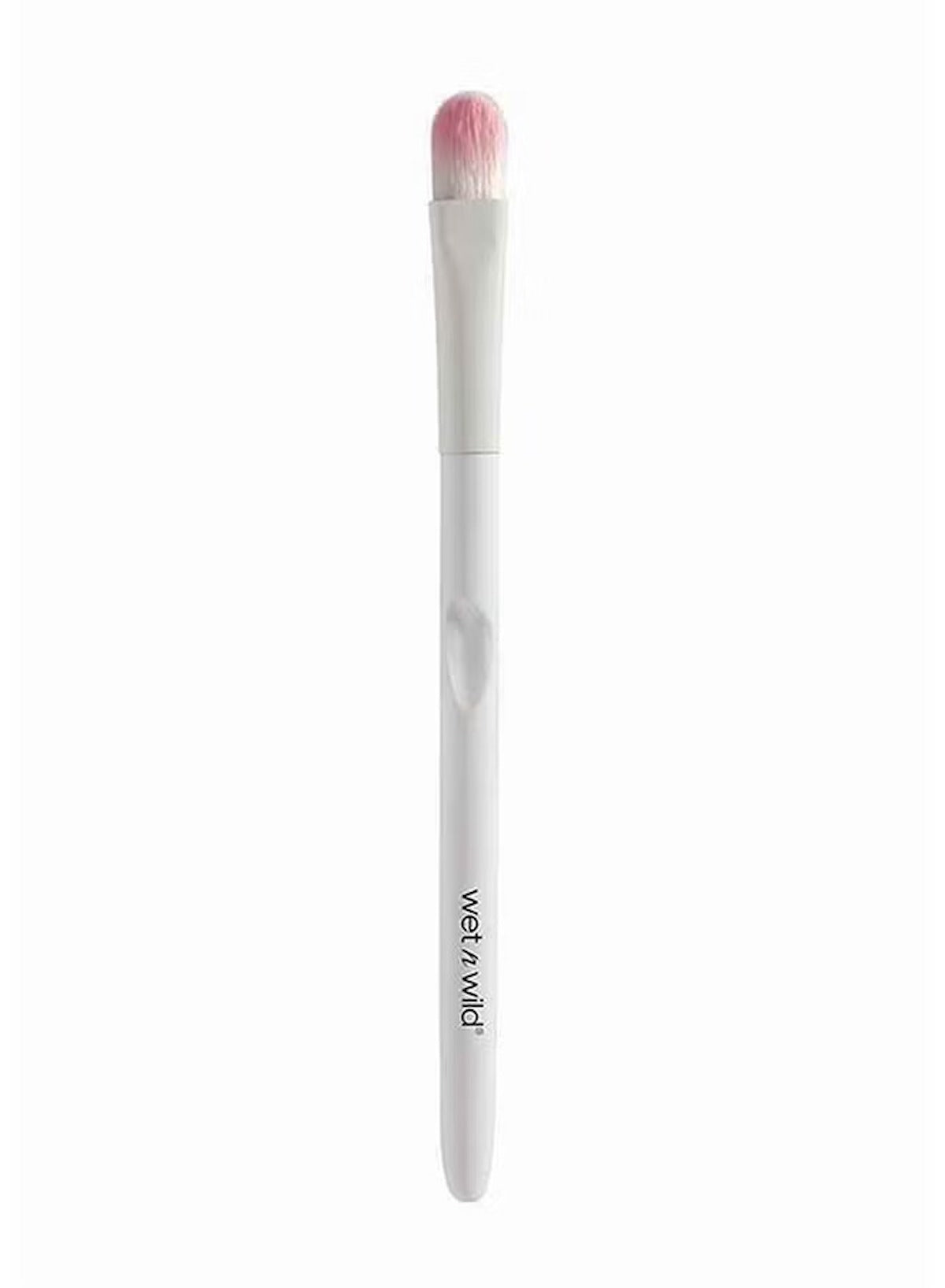 Wet N Wild large eyeshadow brush with a soft, pink bristle tip and sleek white handle Wet N Wild large eyeshadow brush with a soft, pink bristle tip and sleek white handle