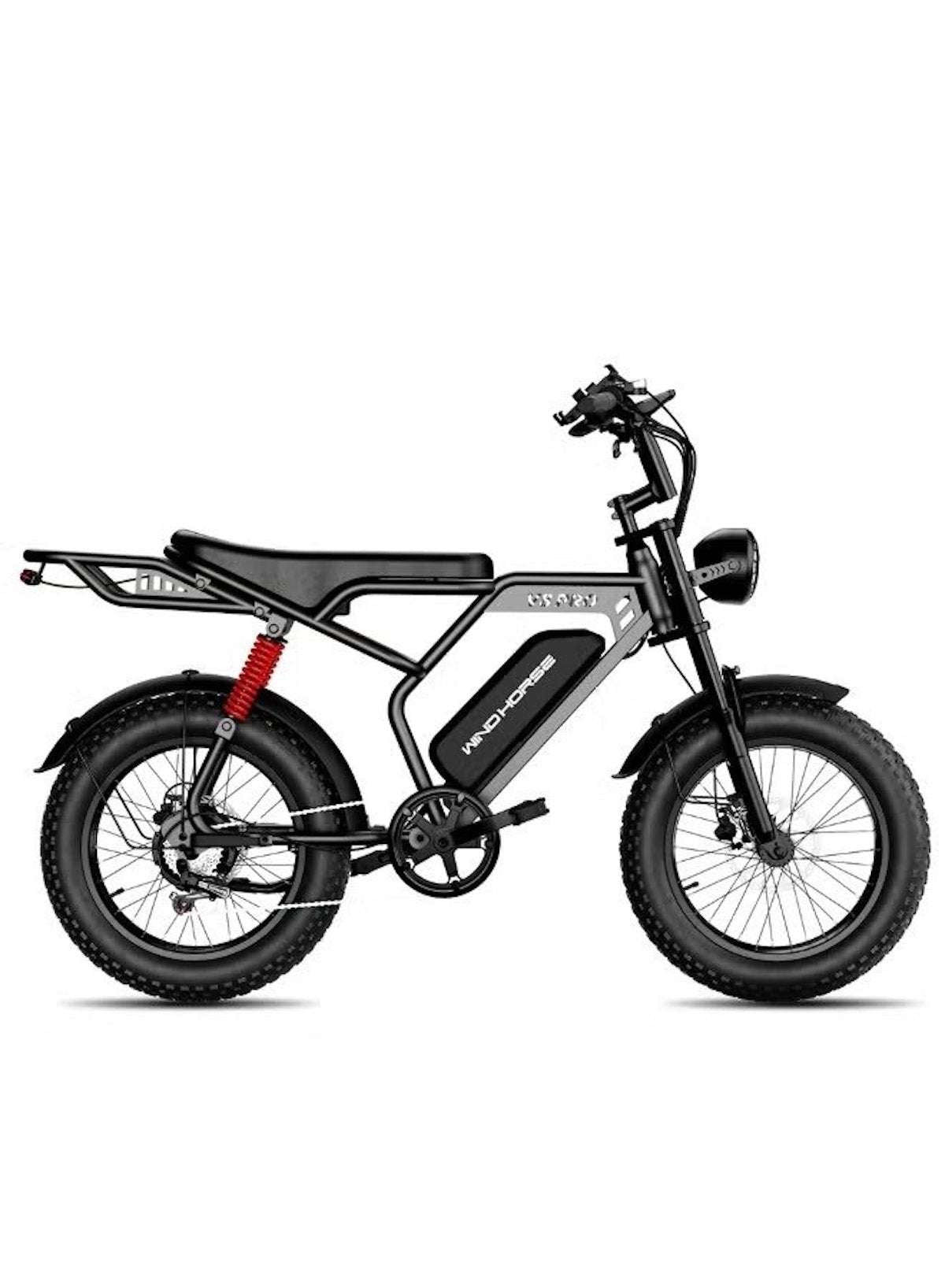 V8 PRO Electric Bike – 750W Gear Hub Motor, 48V 16.6AH Battery, 50KM/H Speed, 45KM Range, 20-Inch Fat Tires, Dual Suspension, Shimano 7-Speed, Carbon Alloy Frame, Dual Disc Brakes V8 PRO Electric Bike – 750W Gear Hub Motor, 48V 16.6AH Battery, 50KM/H Speed, 45KM Range, 20-Inch Fat Tires, Dual Suspension, Shimano 7-Speed, Carbon Alloy Frame, Dual Disc Brakes