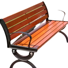 Huitich wooden patio bench 150cm with metal frame and curved armrests for outdoor seating Huitich wooden patio bench 150cm with metal frame and curved armrests for outdoor seating