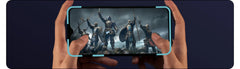Hands holding smartphone showing medieval battle gameplay on screen used Redmi Note 8 Pro for sale Hands holding smartphone showing medieval battle gameplay on screen used Redmi Note 8 Pro for sale