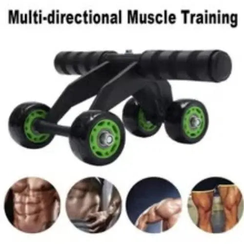 4 Wheel AB Wheel Roller in Black home gyms and fitness - Mumzar