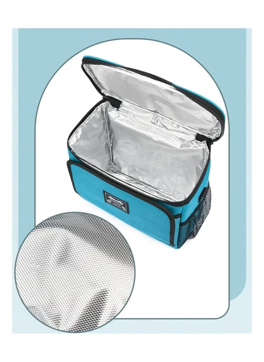 Blue Lunch Box Bag - Compact, Waterproof, and Insulated