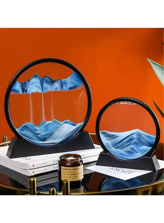 Moving Sand Art Picture Round Glass Assorted color 15 x16Cm 3D effect pattern crystal clear beauty of quicksand can be placed anywhere, such as hotels, restaurants, bars,home, offices