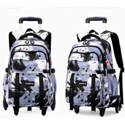 Children's Rolling Backpack Trolley - Black - Mumzar