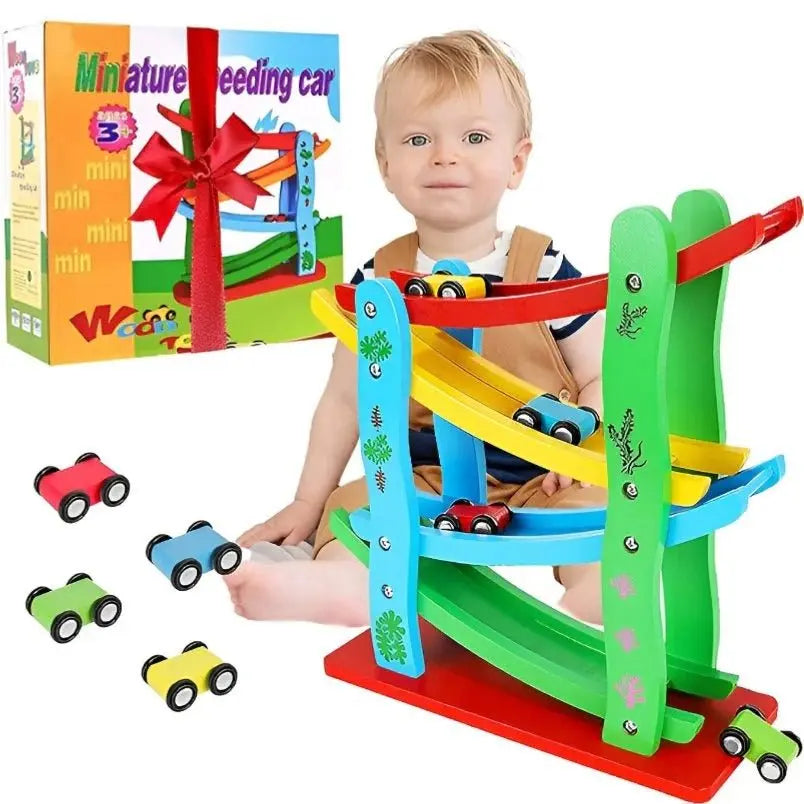 Children’s Wooden Sliding Car Game A Racing Adventure for UAE Kids - Mumzar