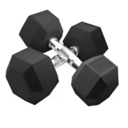 Dumbbell For Gym Fitness Rubber Equipment Black 7.5 kg - Mumzar