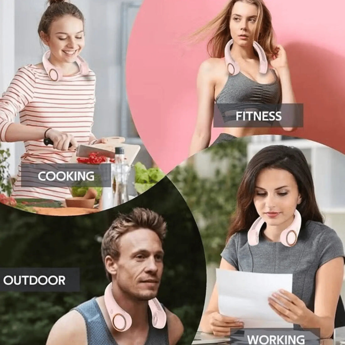 Neck Fan Portable Cooling Hands Free Neck Fan USB Charging - Mumzar