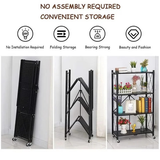 Organize Your Kitchen In Style With A Black 3-Tier Metal Storage Rack